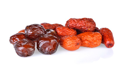 red date,chinese jujube on white background