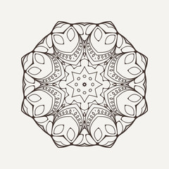 Vector mandala. Mehndi lace tattoo. Oriental weave.