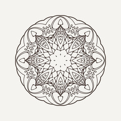 Vector mandala. Mehndi lace tattoo. Oriental weave.