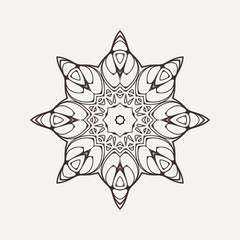 Vector mandala. Mehndi lace tattoo. Oriental weave.