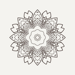 Vector mandala. Mehndi lace tattoo. Oriental weave.