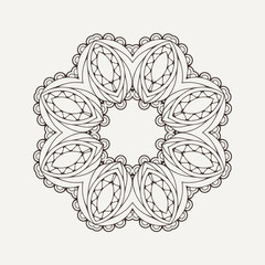 Vector mandala. Mehndi lace tattoo. Oriental weave.