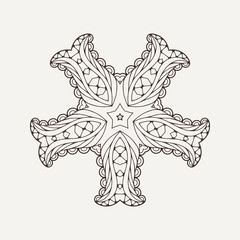 Obraz premium Vector mandala. Mehndi lace tattoo. Oriental weave.