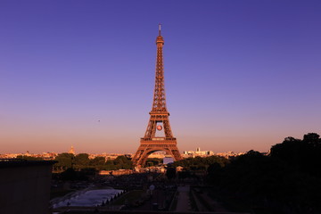 Eiffel tower at the sunset, Paris. France 