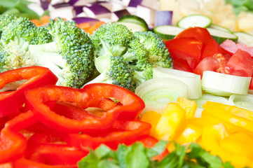 Assorted cut vegetables