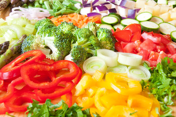 Assorted cut vegetables