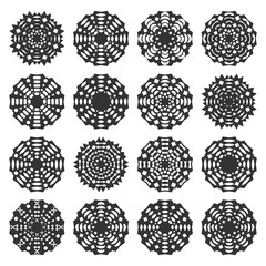 Set paper snowflakes, vector illustration.
