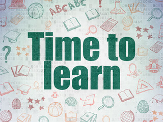 Learning concept: Time to Learn on Digital Data Paper background