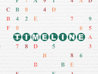 Time concept: Timeline on wall background