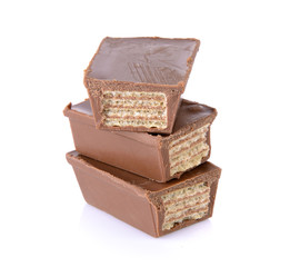 wafers in chocolate isolated on a white background