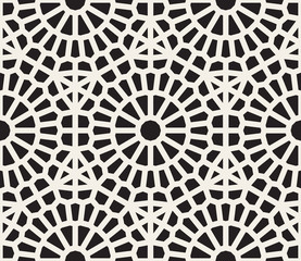 Vector Seamless Black And White Geometric Lace Grid Pattern