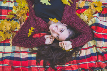 Young beautiful woman in the park