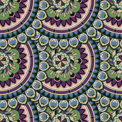 Ornate floral seamless texture, endless pattern with vintage mandala elements.