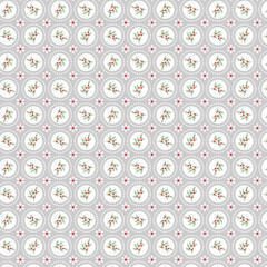 vintage mistletoe pattern