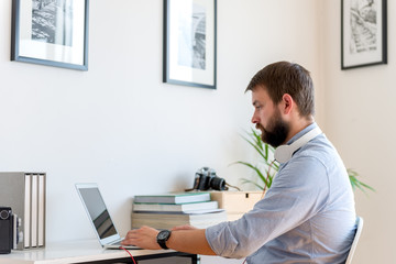 Working on a computer