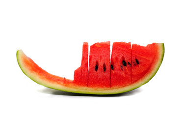 Sliced ripe watermelon isolated on white background