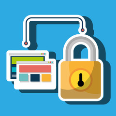 web page padlock secure vector illustration eps 10