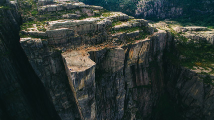 Obraz premium Cliff Preikestolen at fjord Lysefjord - Norway - nature and trav
