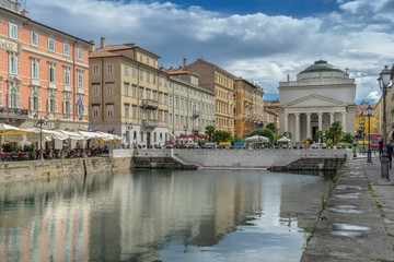Fototapeta na wymiar The Grand Canal in the city of Trieste in Italy