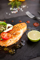 Salmon Steak with Vegetables