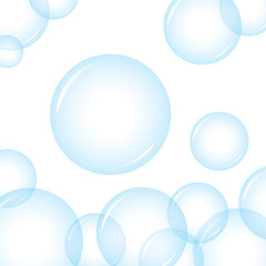 Vector of Blue soap bubbles for background