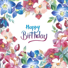 Wildflower rose flower frame in a watercolor style isolated. Full name of the plant: rose, hulthemia, rosa. Aquarelle flower could be used for background, texture, wrapper pattern, frame or border.