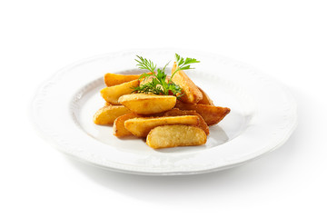 Roasted Potatoes Garnished with Parsley