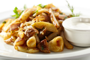 Pan Fried Potatoes with Mushrooms and Onions