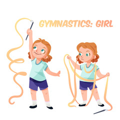 Girl doing gymnastics vector illustration