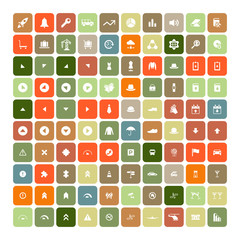 Set of 100 Universal Icons. Business, internet, web design.