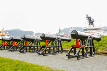 City defence canons. Bergen, Norway.