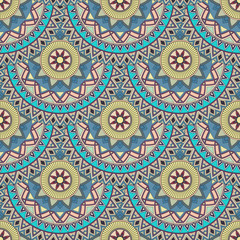 Ornate floral seamless texture, endless pattern with vintage mandala elements.