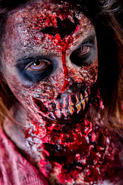 Zombie girl closeup