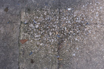 cement floor surface after water erosion