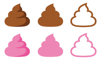 シンプルうんち 〈茶色とピンク〉
