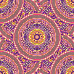 Ornate floral seamless texture, endless pattern with vintage mandala elements.