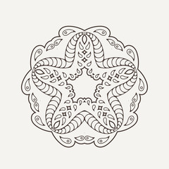 Vector mandala. Mehndi lace tattoo. Oriental weave.