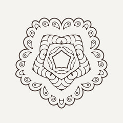 Vector mandala. Mehndi lace tattoo. Oriental weave.