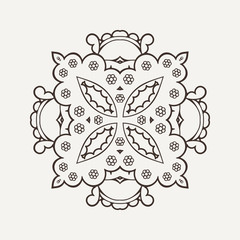 Vector mandala. Mehndi lace tattoo. Oriental weave.