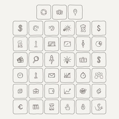 Universal Doodle Icons For Mobile and Web