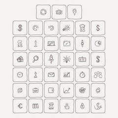 Universal Doodle Icons For Mobile and Web