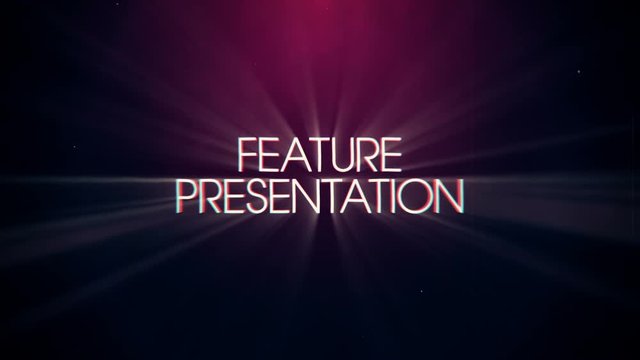 A vintage 1970's styled title animation of "Featured Presentation" and looping background.