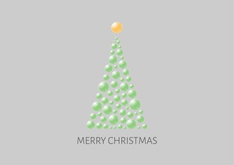 christmas poster with abstract bubble tree