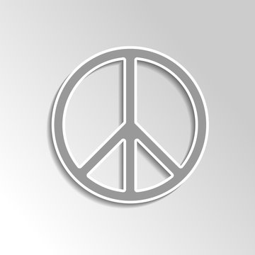peace sign on gray gradient background