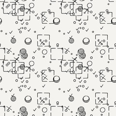 Hand drawn doodle seamless pattern.