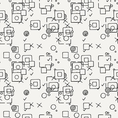 Hand drawn doodle seamless pattern.