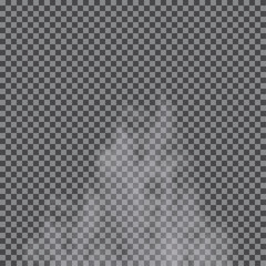 Fog, cloud, smoke isolated transparent special effect. White vector cloudiness, mist or smog background. Vector illustration.