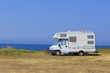caravan car sea  summer holidays