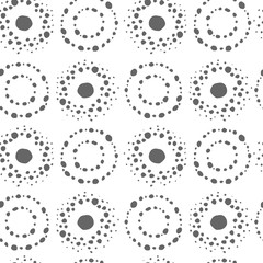 Seamless pattern with hand drawn circle shapes