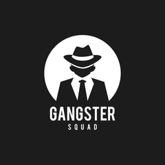 Gangsters silhouette in black and white